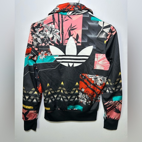 Adidas Originals Firebird floral print x-small women’s full zip jacket - Picture 6 of 6